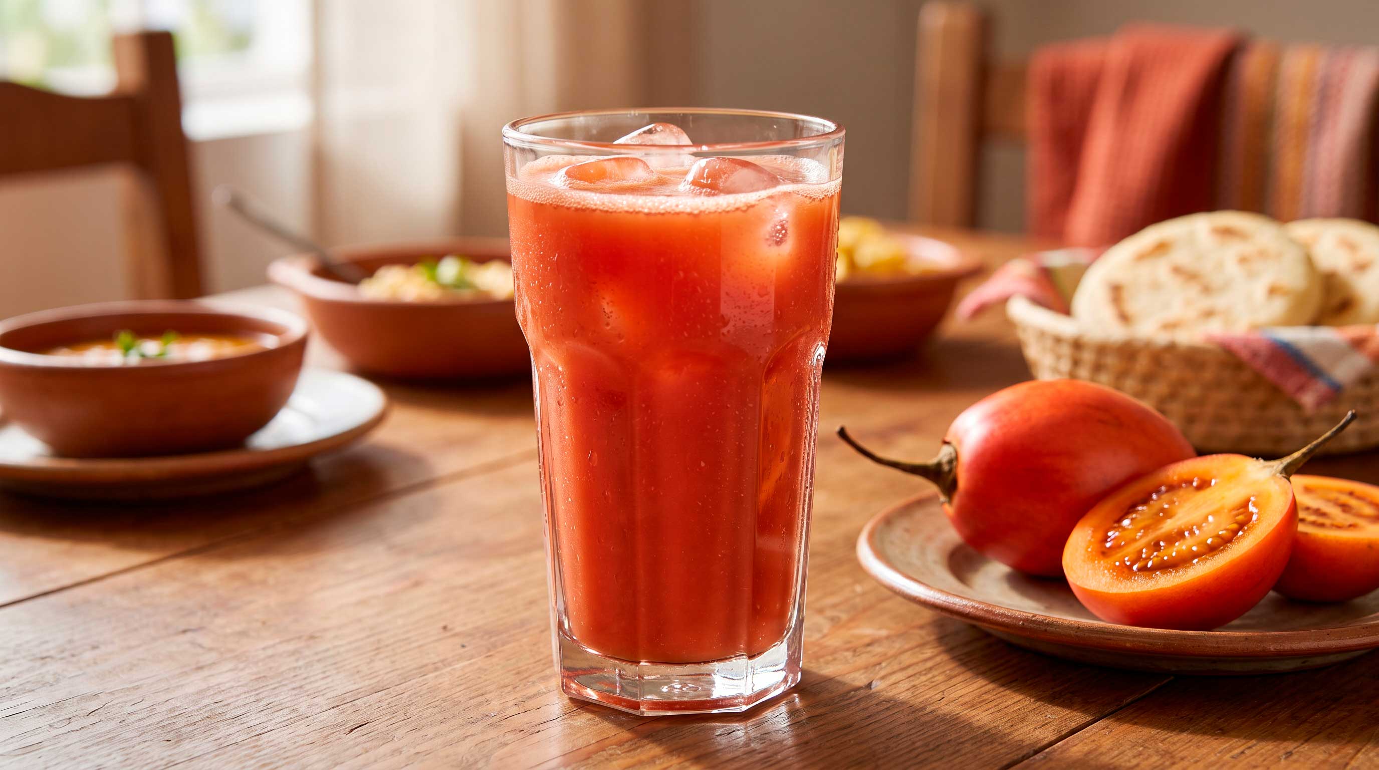 Jugo natural de tomate de árbol