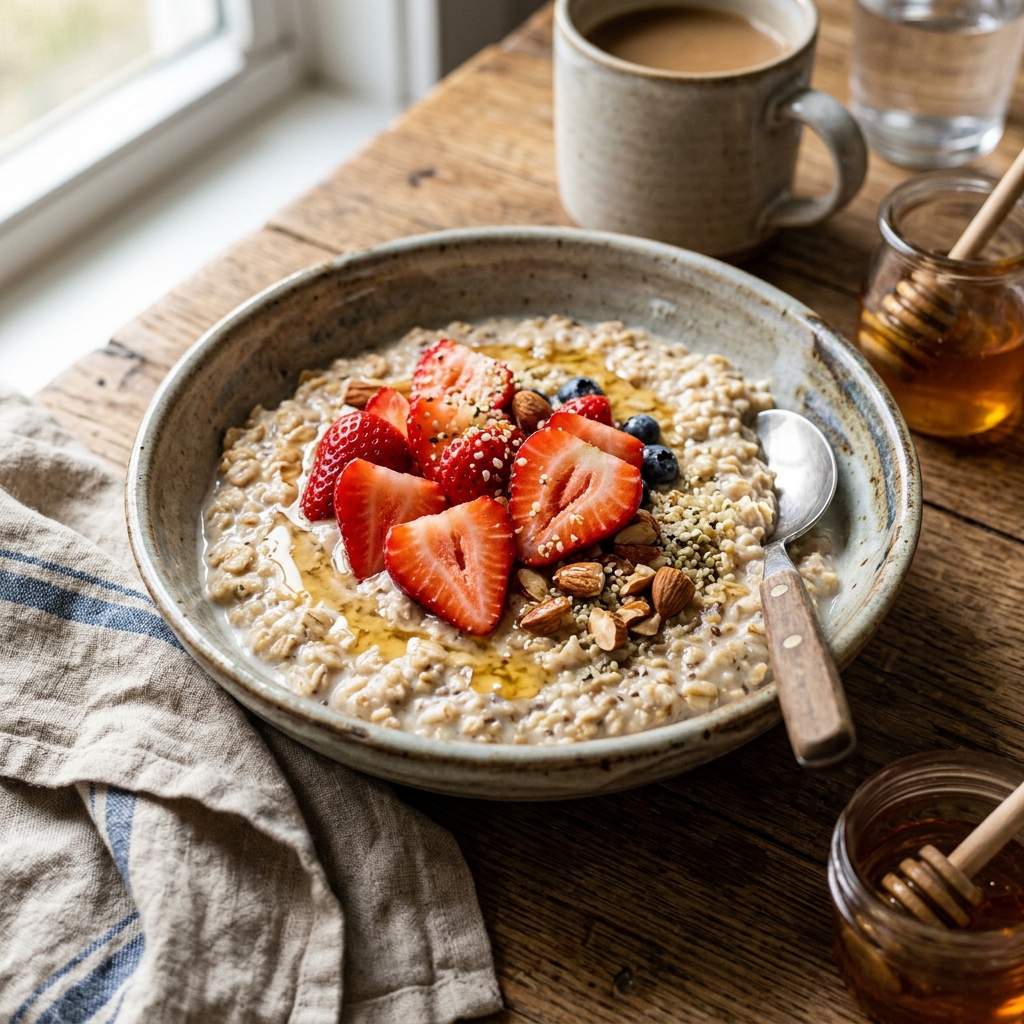 Avena casera con fresa